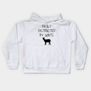 Easily Distracted By Goats Kids Hoodie